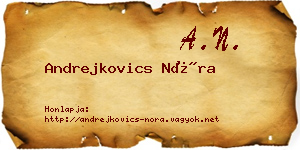 Andrejkovics Nóra névjegykártya