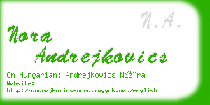 nora andrejkovics business card